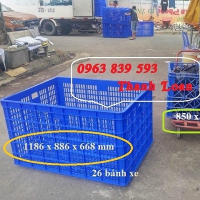 Rổ nhựa 26 bánh xe - rổ nhựa đan đựng hàng công nghiệp rẻ Ro-nhua-1