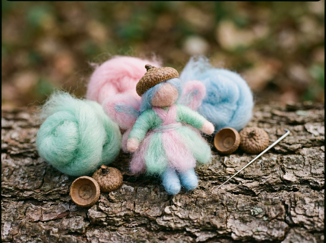 Needle-Felted Pastel Woodland Sprite