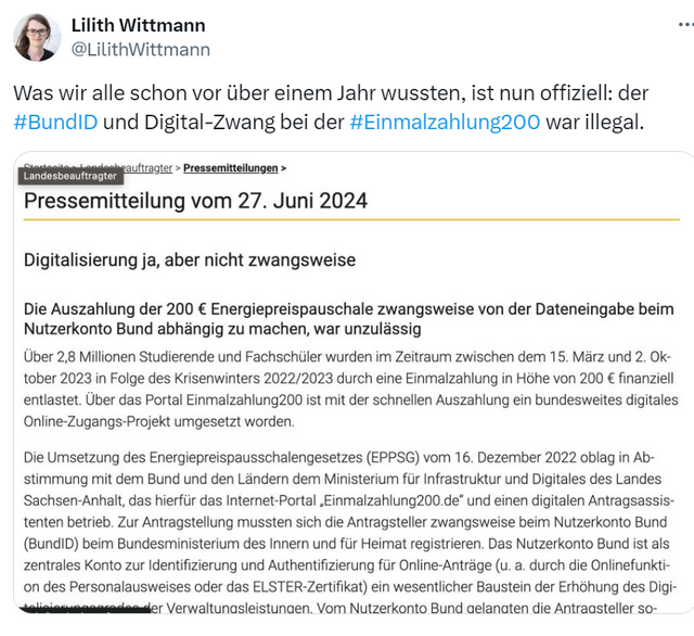 Digitalzwang bei BundID unzulässig