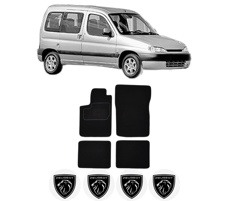 Set Covorase Presuri PEUGEOT PARTNER MPV (5_, G_) din 1996-2015, Auto, Material Textil Mocheta, 4 Stickere auto cu PEUGEOT
