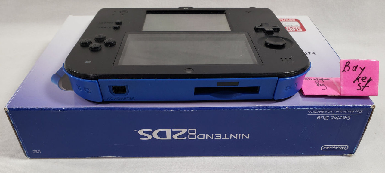 Nintendo 2DS Electric Blue Black with Box Games Charger 2D