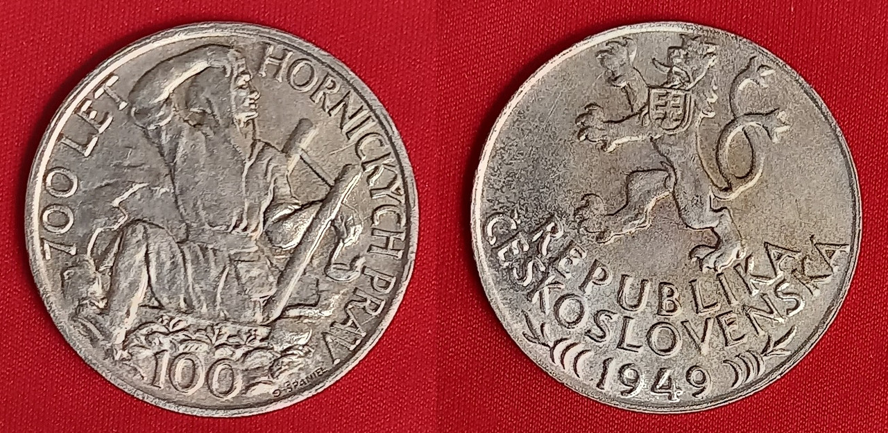 Checoslovaquia, 100 korun, 1949 Checoslovaquia-100-coronas-1949-14-16gr