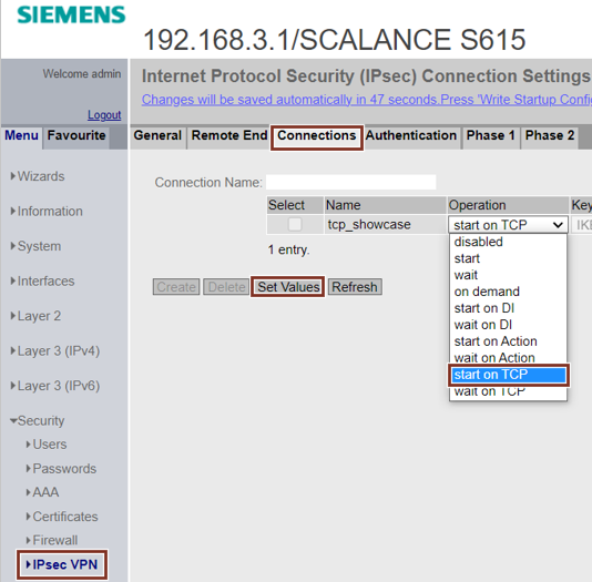 VPN connection on a SCALANCE M800 / S615 via TCP VPN connection on a SCALANCE M800 / S615 via TCP