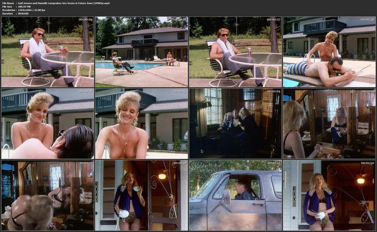 Gail Jensen and Danielle Lamprakes Sex Scene in Future Zone (1990)w mp4
