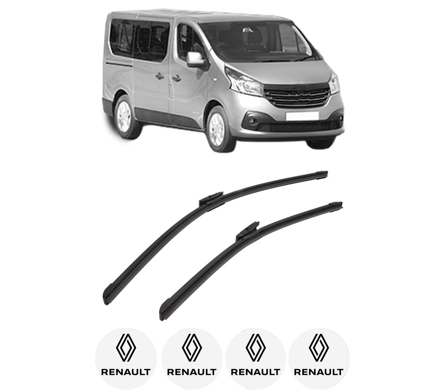 Set stergatoare auto RENAULT TRAFIC III Bus (JG_) din 2014-2021, pentru parbriz auto, 2 bucati, Bosch Aerotwin Multi, din cauciuc siliconat rezistent, 4 Stickere Auto RENAULT