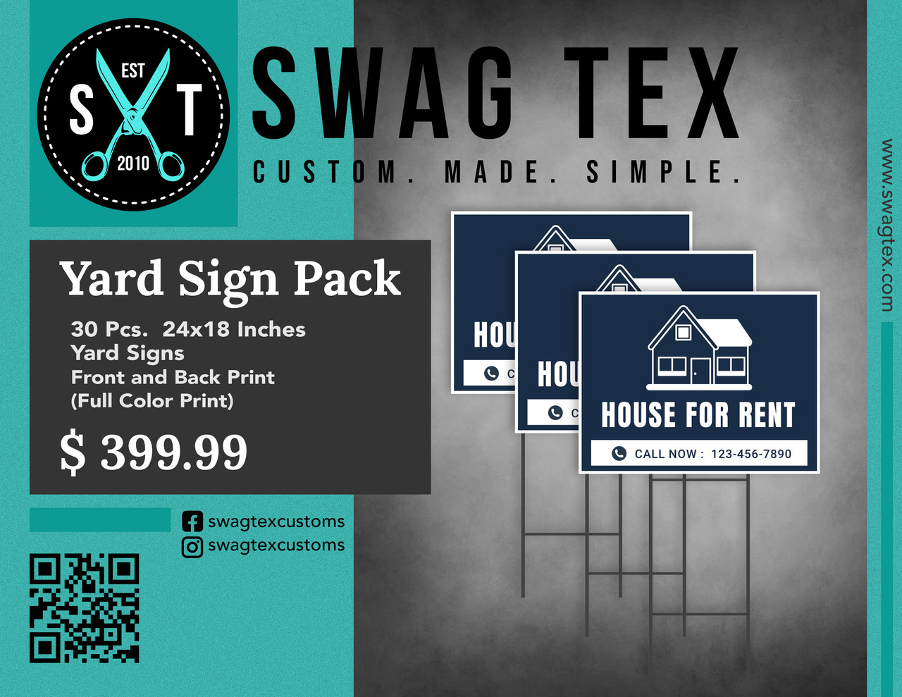 Custom yard signs printed by SwagTex