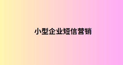小型企业短信营销