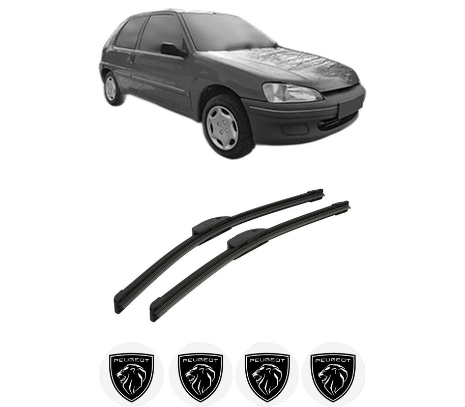 Set stergatoare auto PEUGEOT 106 Van II Hatchback Van (1S_) din 1996-2001, pentru parbriz auto, 2 bucati, Bosch Aerotwin Retrofit, din cauciuc siliconat rezistent, 4 Stickere Auto PEUGEOT