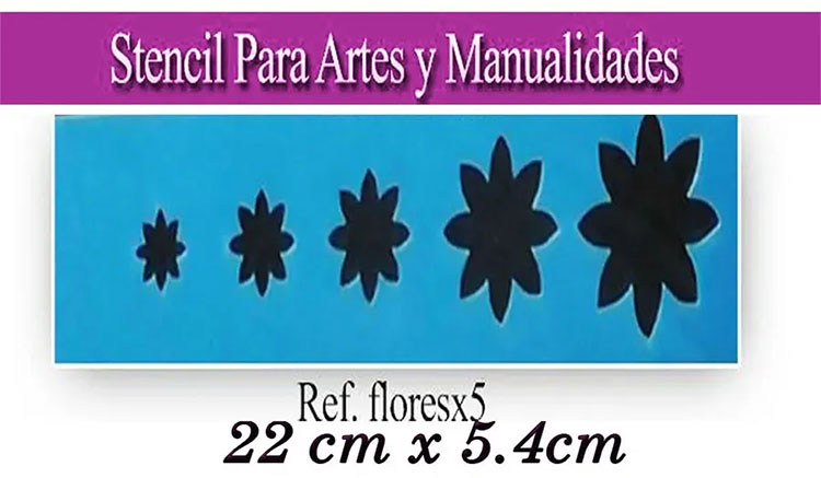 Plantilla Stencil Flores x5 Para Arte Y Manualidades fomy pasta
