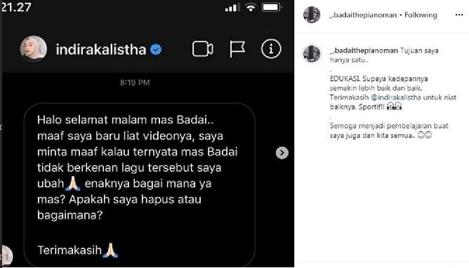 DM dari Indira Kalistha