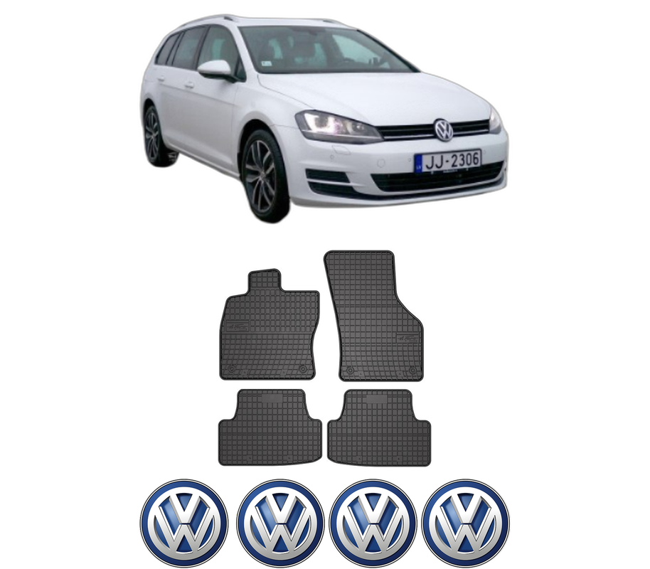 Set covorase presuri Volkswagen GOLF VII Variant (BA5, BV5) din 2013-2021, auto, din cauciuc thermoplastic, 4 Stickere auto cu Volkswagen