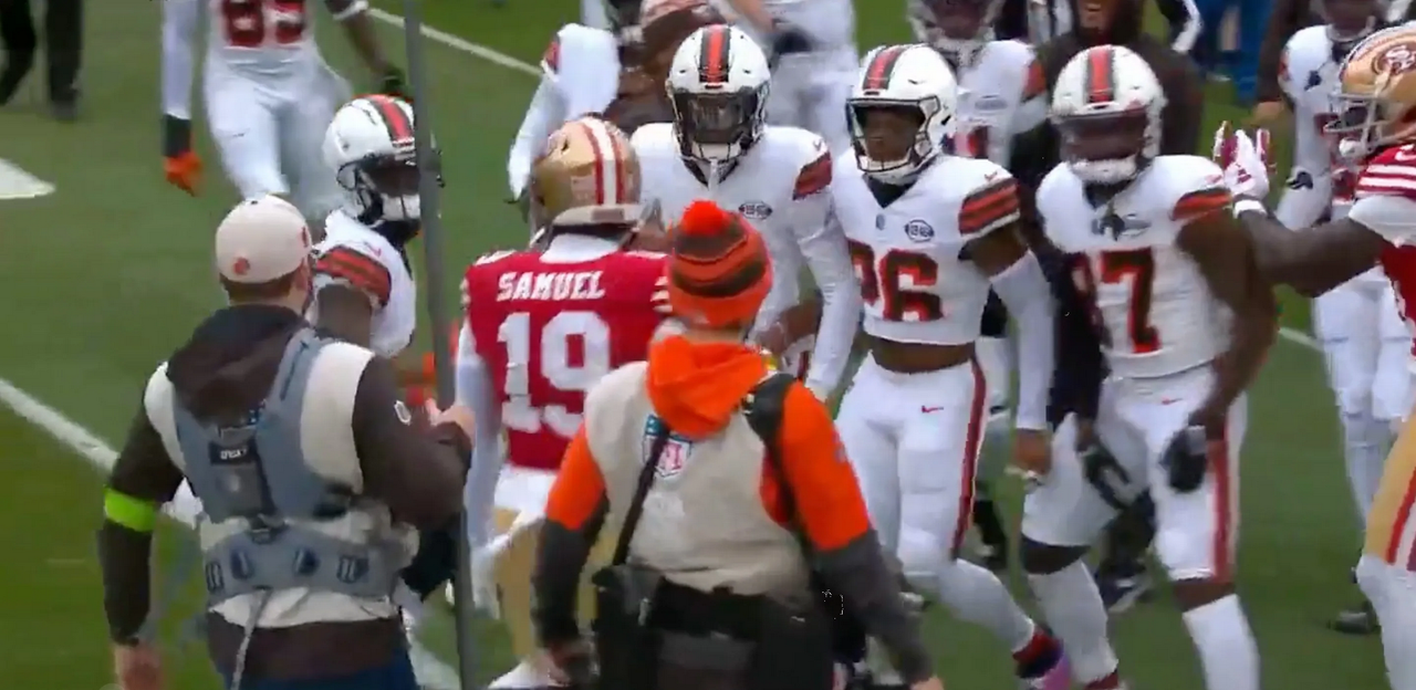 Video: 49ers y Browns tienen pelea campal antes del partido de la Semana 6