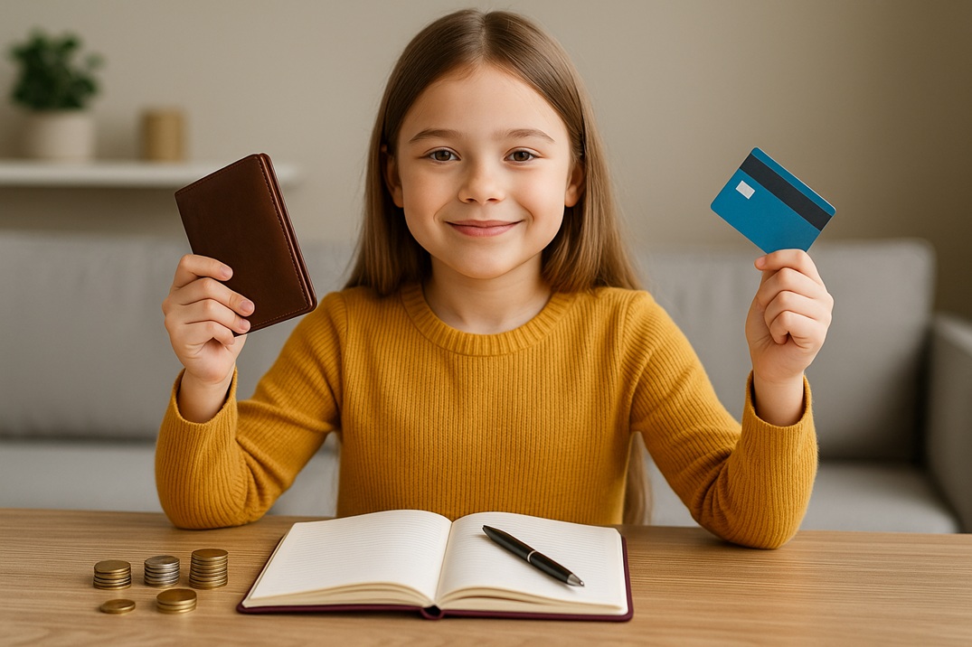 financial education for children - confident child managing finances