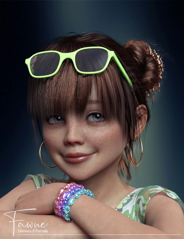 Fawne Hair and Glasses Accessory for Genesis 8 Female(s) Fawne Hair and Glasses Accessory for Genesis 8 Female(s)