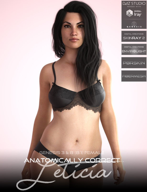 MDC Anatomically Correct: Leticia for Genesis 3 and Genesis 8 Female (8.1)