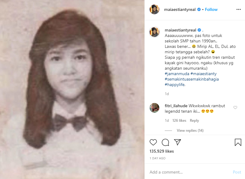Foto jadul Maia Estianty