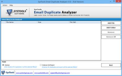 SysTools Email Duplicate Analyzer 1.0