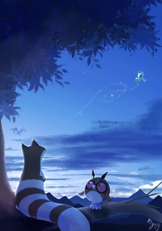 furret-celebi-and-hoothoot-pokemon-drawn