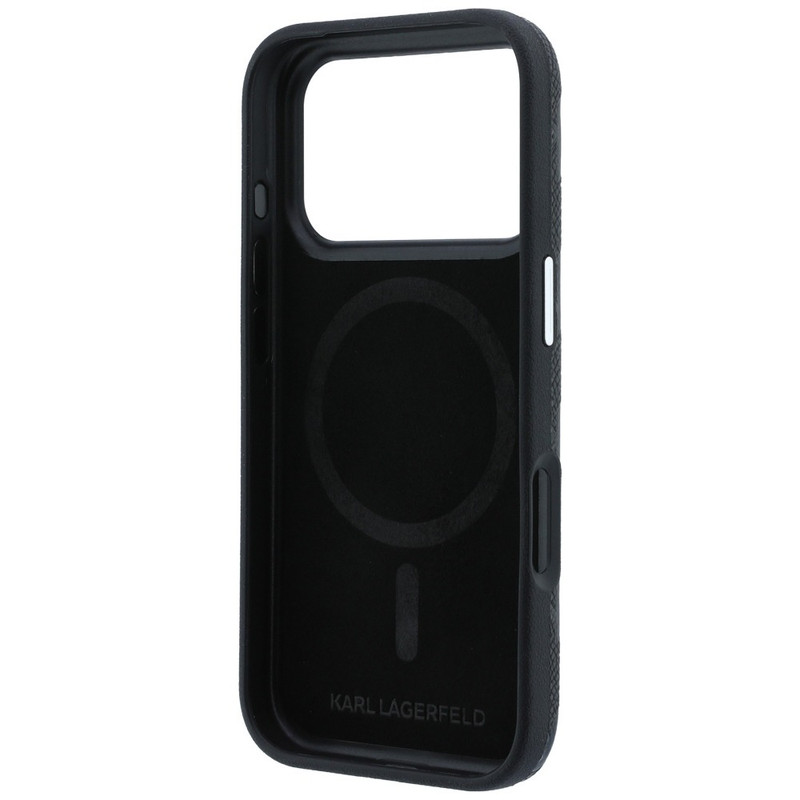 Husa pentru iPhone 18 Pro Max / iPhone 17 Pro Max Karl Lagerfeld Grained Leather Mono Resin Logo MagSafe, Incarcare wireless, Protectie ridicata, Calitate premium, Visiniu imageye 3284851