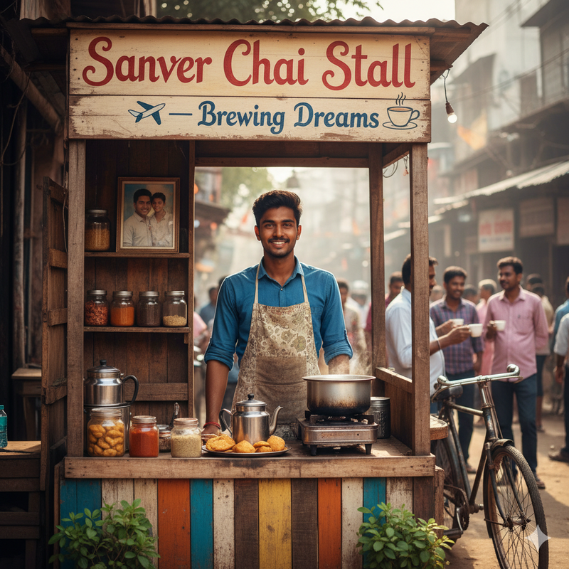 Amit Soni Sanver Chaiwala serving tea
