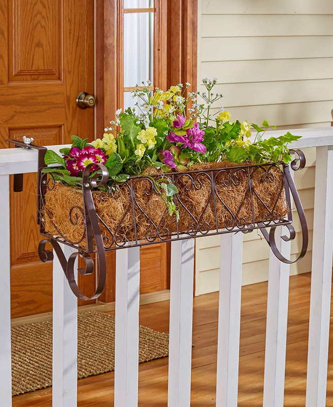 Decorative Rail Railing Fence Planters &/or Coco Liners Balcony Flower