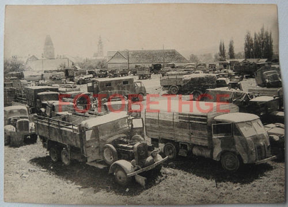 1944 Ostpreußen Braunsberg LKW Sammelstelle Rena