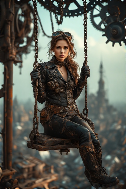 A-woman-seated-on-a-rusty-meta-12