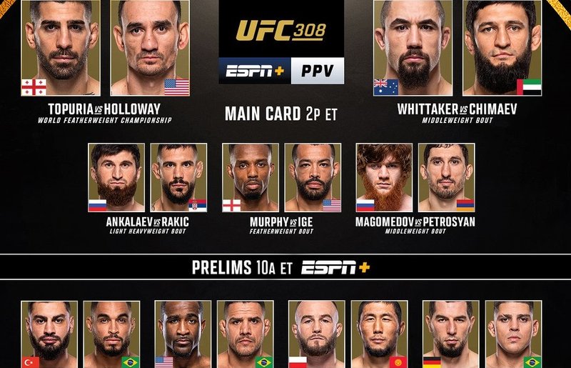 Резултати от UFC 308