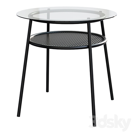 ALLSTA Table, glass/metal black