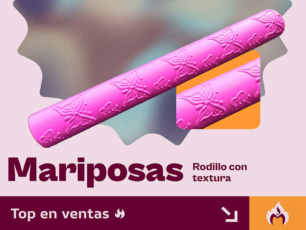 Rodillo plástico de Mariposas Para fondant y decorar  pasteles