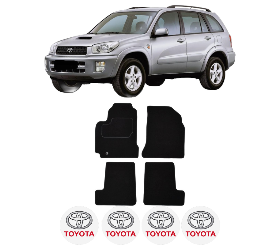 Set Covorase Presuri TOYOTA RAV 4 II (_A2_) din 2000-2005, Auto, Material Textil Mocheta, 4 Stickere auto cu TOYOTA