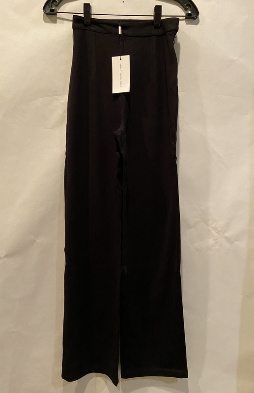 SOMETHING NAVY WIDE LEG TROUSERS HIGH WAISTED BLACK SIZE 2