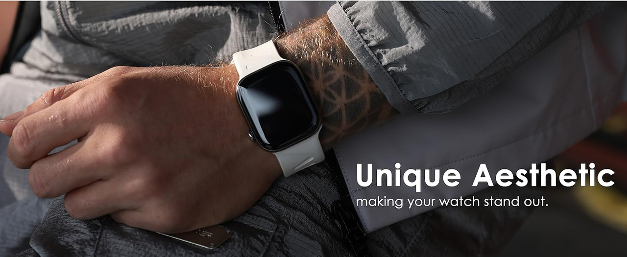Curea pentru Apple Watch Ultra 1/2/3 49mm, Seria 11/10/9/8/7 45mm, Seria 6/5/4/SE 44mm, Aulumu A02 din cauciuc, Rezistenta la socuri, Banda FKM elastica si durabila, Rezistenta la apa si transpiratie, Design premium, Portocaliu 3