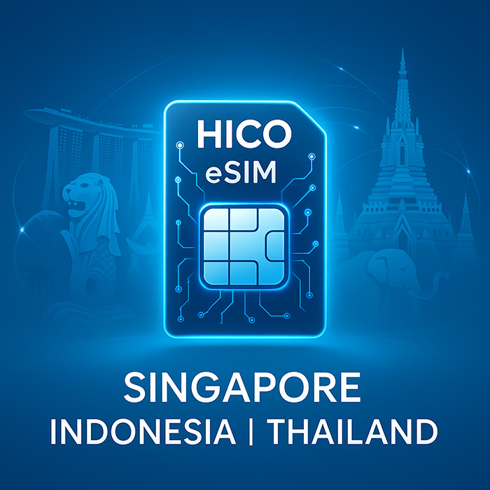 eSIM & SIM du lịch 3 nước Singapore Indonesia Thái Lan từ HICO