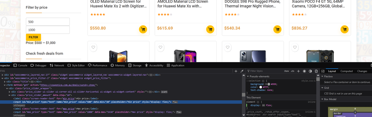 price filter2