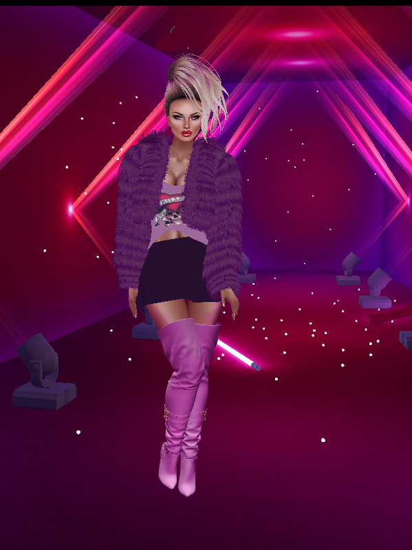 purple boots thigh advert