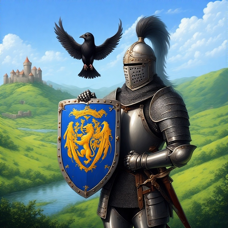 A-medieval-knight-in-shining-a