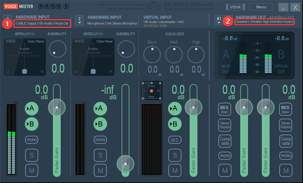 voicemeeter configuration