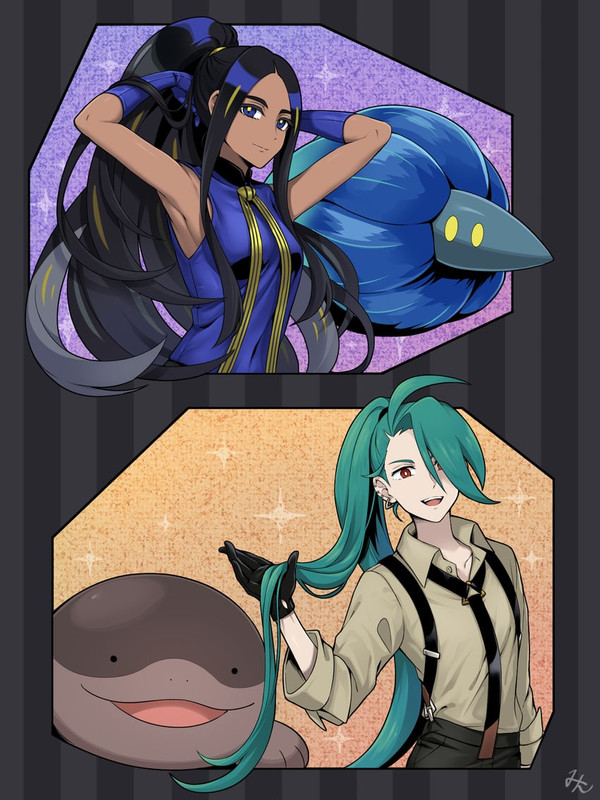 rika-clodsire-geeta-and-glimmora-pokemon