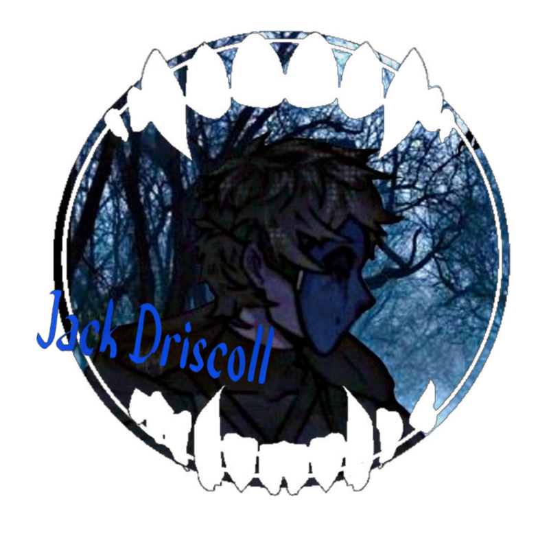 Eyeless Jack by frillyxo on Insta. a nonhuman being with grey skin and black eyes in a black hoodie