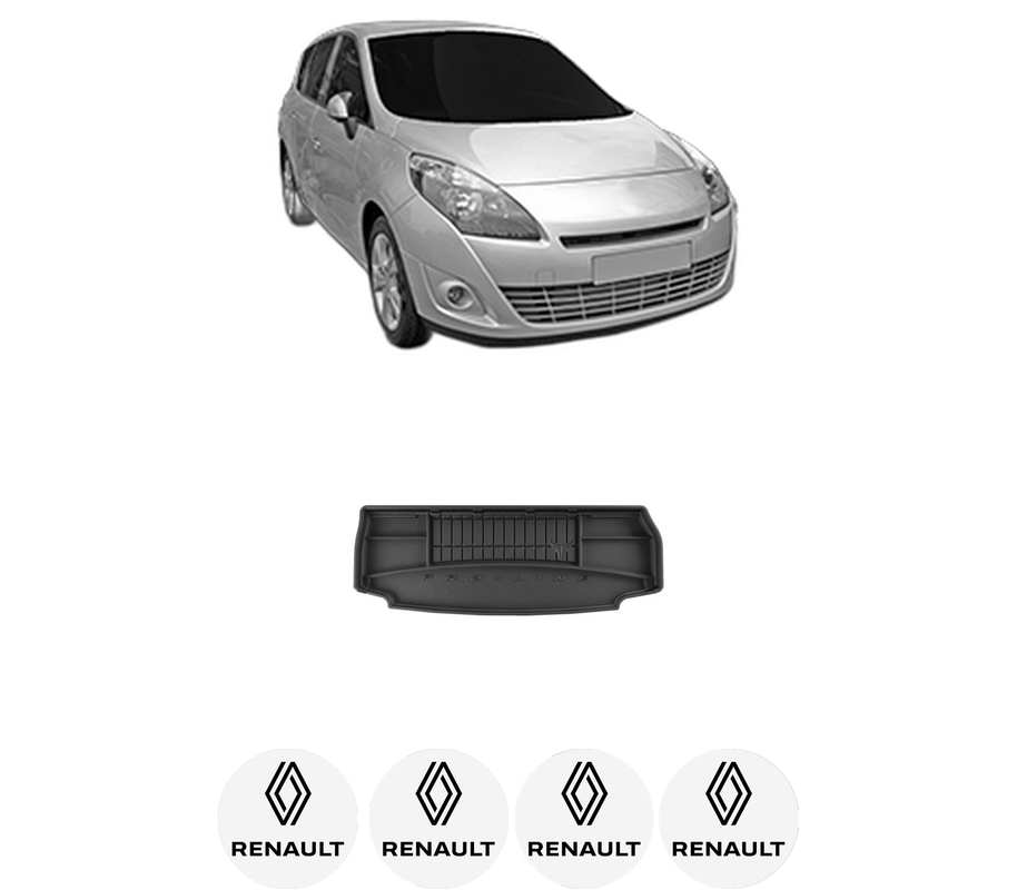 Tavita Portbagaj RENAULT SCENIC III VAN (JZ0/1_) din 2009-2016, Protectie Portbagaj Auto, 4x Stickere auto cu RENAULT