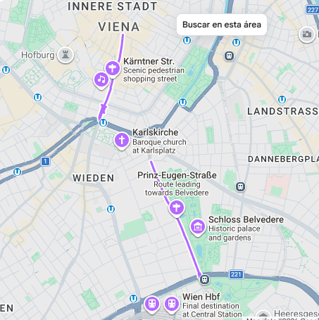 -Stephansplatz-Kärntner Straße-Karlsplatz-Karlskirche-Wien Hauptb - Traslado del aeropuerto de Viena al centro de la ciudad