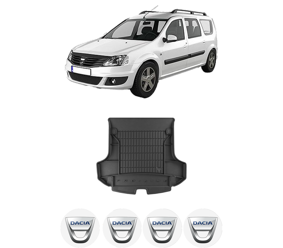 Tavita Portbagaj DACIA LOGAN MCV II din 2013-2019, Protectie Portbagaj Auto, 4x Stickere auto cu DACIA