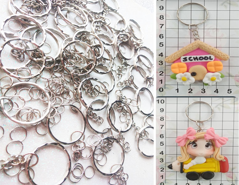 Set 100 Argollas Metálicas de 2cm martilladas Para Llaveros Souv