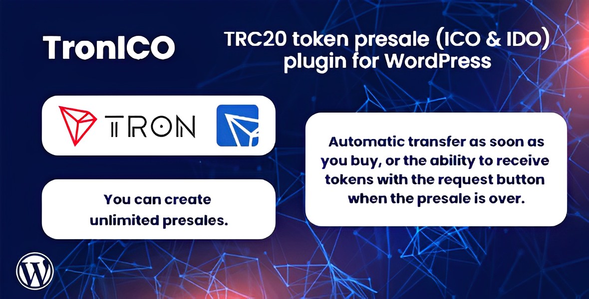 TronICO – TRC20 Token Presale (ICO & IDO) Plugin For WordPress