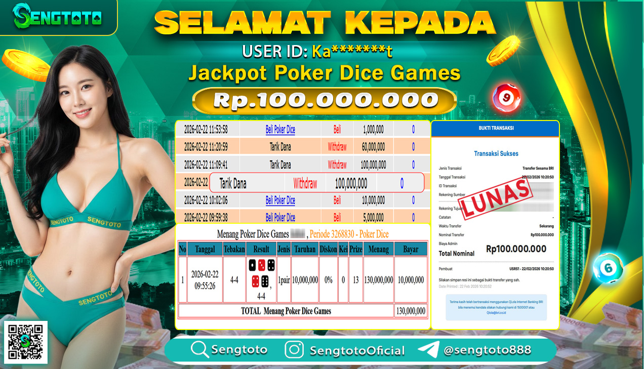 BUKTI PEMBAYARAN LIVEGAME POKER DICE GAMES