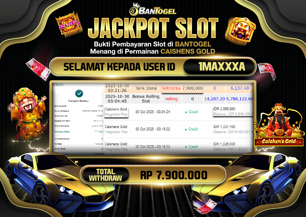 BUKTI JACKPOT LUNAS BANTOGEL