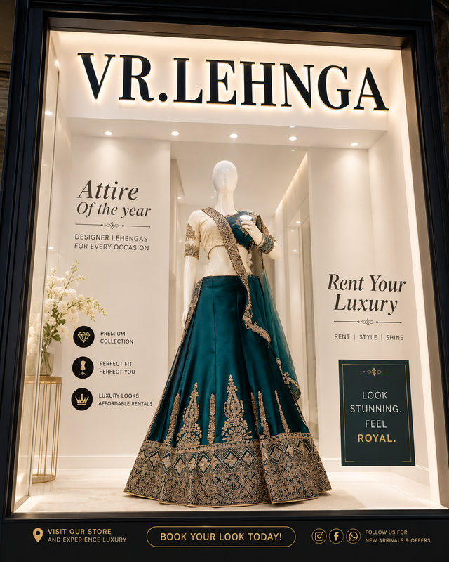 Crop top lehenga set on rent Kanpur — VR Lehnga