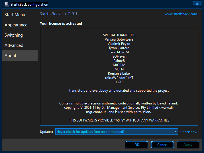 StartIsBack++ 3.6.9 free download