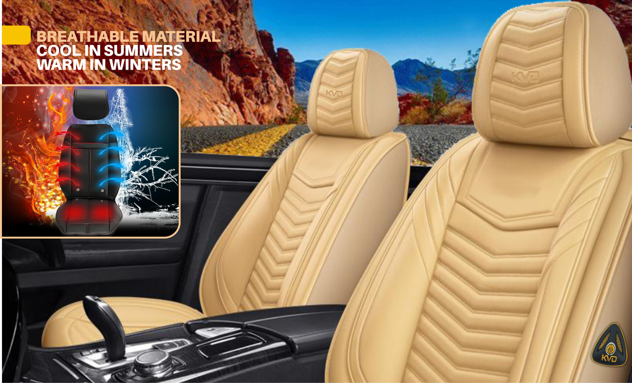 Leatherette Custom Fit Front and Rear Car Seat Covers Compatible with  Hyundai Exter